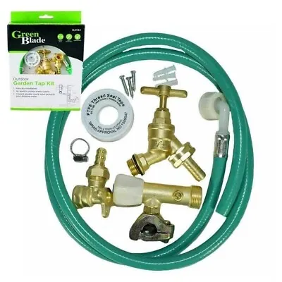 Outside Garden Tap Brass - Full Kit For Through Wall Installation - Self Cutting • £23.27