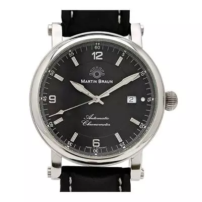 MARTIN BRAUN LUMINATOR Automatic Black Dial Stainless Steel Leather Mens Watch • $1140