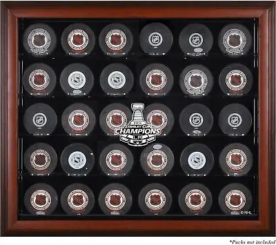 LA Kings 2014 Stanley Cup Champions Mahogany Framed 30-Puck Logo Display Case • $209.99