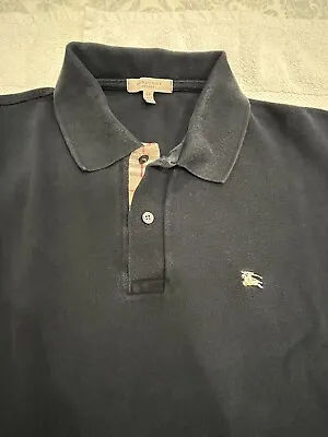 Burberry London - Men's Polo Shirt - Size: Xl - Black - Fair Condition • $29.99