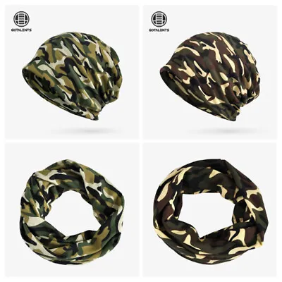 Beanie Hat Unisex Men Women Scarf Knitted Hat Ski Slouch Winter Warm Camouflage • $7.99