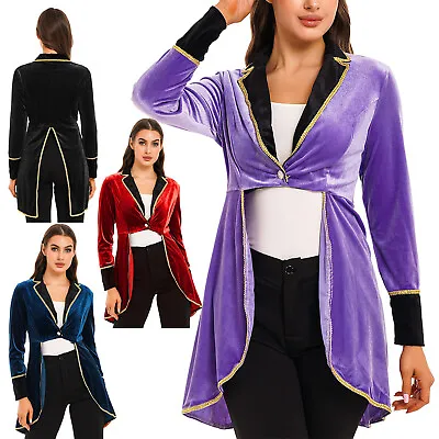 Womens Steampunk Jacket Gothic Swallow-Tailcoat Tuxedo Halloween Cosplay Coats • £11.99