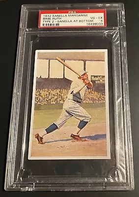 1932 Sanella Margarine *BABE RUTH* Type 2 #83 PSA 4 VG/EX Yankees HOF RARE • $1199.99