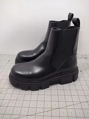 Vegan Unisex Black Platform Chelsea Boots Zara EU Size 42 US Men's 9 Women's 11 • $69