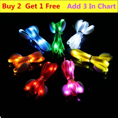 £5.66 • Buy LED Shoe Laces Flash Light Up Colours Glow Flashing Cotton Shoelaces Party Cool