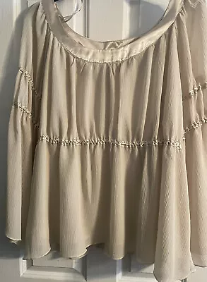 Lane Bryant Peasant Blouse Medieval Steam Punk Plus Size 22/24 NWOT Long Sleeve • $12.29