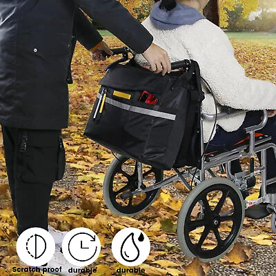 Wheelchair Bag Detachable Pouch Walker Storage Pouch W/ Secure Reflective Strip☘ • $26.12