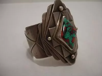 Will Steerman Santa Fe Artist Sterling Silver Turquoise Bracelet Cuff Men's Sz L • $1299.99