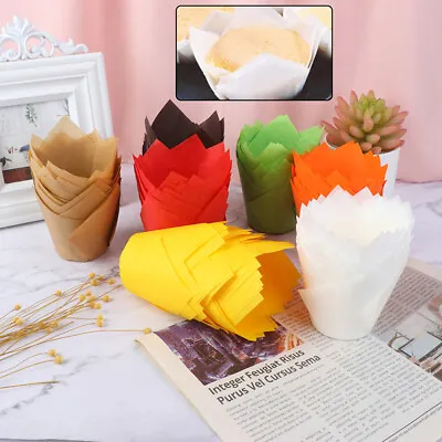$4.24 • Buy 50Pcs Cupcake Wrapper Liners Muffin Tulip Case Cake Paper Baking Cup DecorJ~NA
