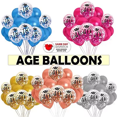 40th 50th Birthday Balloons Age Ballon 30th 18th 21st B'day Party Decor Baloons • £5.35