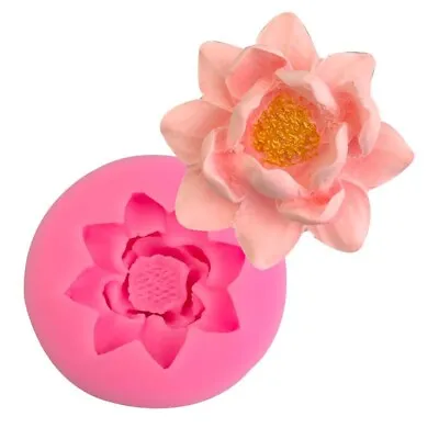 Silicone Lotus Flower Fondant Mould Cake Sugar Craft Decorating Icing Mother Day • £2.87