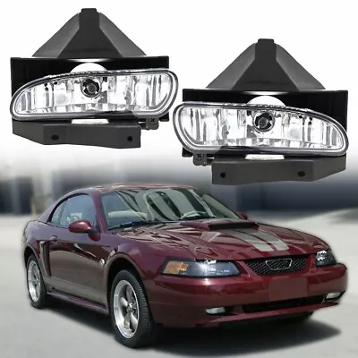 For 1999-2004 Ford Mustang Fog Lights Clear Bumper Driving Lamp Replacement Pair • $29.99