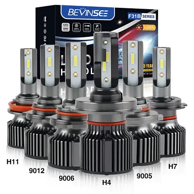 BEVINSEE F31B H4 H7 H11 9005 9006 9007 9008 LED Headlights Conversion Kit Bulbs • $19.99