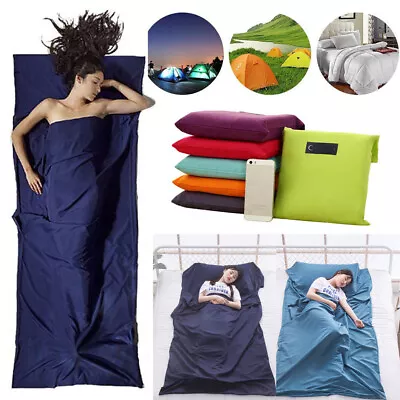 Single Sleeping Bag Liner Hostel Travel Inner Sheet Sleep Sack Camping Hiking • $19.89