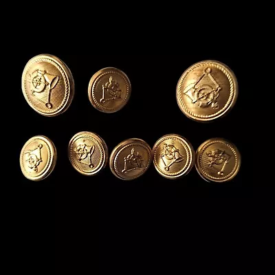 Ralph Lauren Blazer Set Of 8 Gold Tone Solid Metal Replacement Buttons • $20