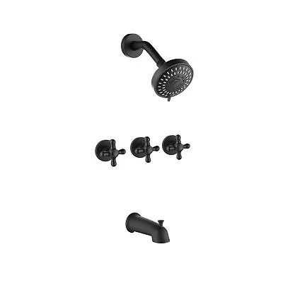 BEIYI 3 Handle Shower Faucet Set With Tub Spout Matte Black Tub And Shower Tr... • $167.52