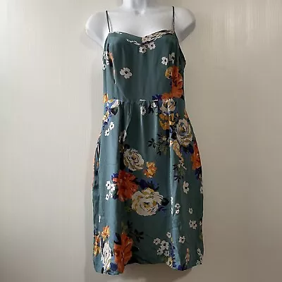 Anthropologie Moulinette Soeurs Sz 8 Dress Silk Mini Sleeveless Lined Floral • $34.20