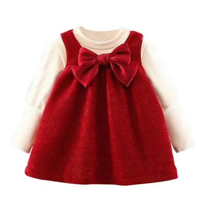 £20.99 • Buy Baby Girls Cute Shiny Bows Dress Outfits Long Sleeve Pullover T-Shirt Party Suit