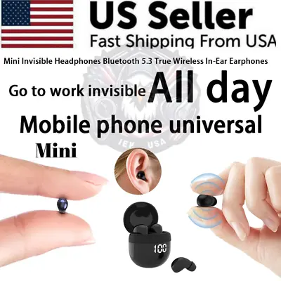 NEW!! TWS Mini Earbuds Invisible Sleep HeadphoneBluetooth 5.3 Earphones Wireless • $15.97