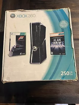 Microsoft Xbox 360 Slim S Tested 250 GB Hard Drive Model 1439 Black CIB Complete • $113.40