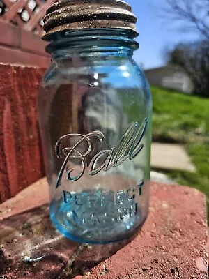 Vintage Ball Canning Jar With Milk Glass Lined Lid • $0.99