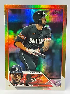 2023 Topps Update AARON HICKS Orioles #US299 GOLD FOIL ~QTY~ • $1.79