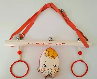 Antique Vintage Baby Crib Mobile Wood Humpty Dumpty Toy Collectible Nursery • $5