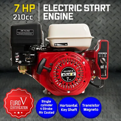 $259 • Buy 7HP Horizontal Key Shaft Q Type Petrol ENGINE 19.05mm 4 Stroke Electric Start