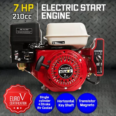 $259 • Buy 7HP Horizontal Key Shaft Q Type Petrol ENGINE 19.05mm 4 Stroke Electric Start
