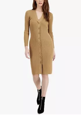 Bar III Women's Ribbed Sweater Dress (Vicuna XS ) NEW Cocktail Dress Party • $29
