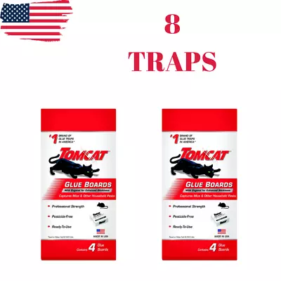 Tomcat Glue Boards With Immediate Grip Glue Ready-To-Use 8 Traps - 2 PACK • $10.98