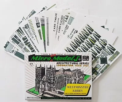 Micromodels WESTMINSTER ABBEY SET ARC XX  Micro New Models Card Model KIT • £7.95