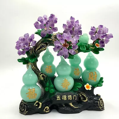 11  Feng Shui Natural Amethyst Crystal Money Tree Lucky For Wealth Blessing Gift • $240