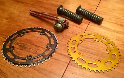 Assorted Vintage Old School BMX Parts Tracer 44 Chainring Seatpost OGK Grips • $23.50