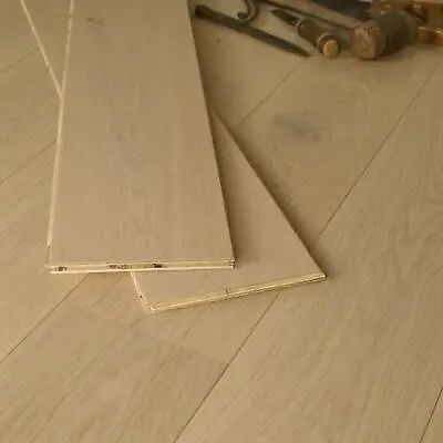 14mm Invisible Light Finished Engineered Oak Flooring T&G Boards EC24 • £2.49