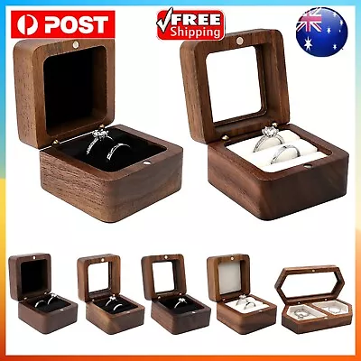 Ring Storage Box Wooden Box Jewelry Display Proposal Engagement Wedding Ceremony • $15.49