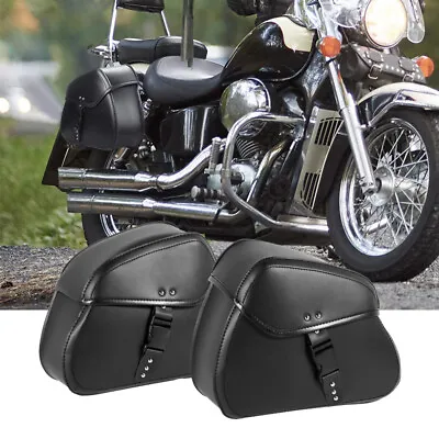 $65.99 • Buy 2x Black Side Saddle Bags Saddlebag Luggage For Yamaha V-Star 650 950 1100 1300