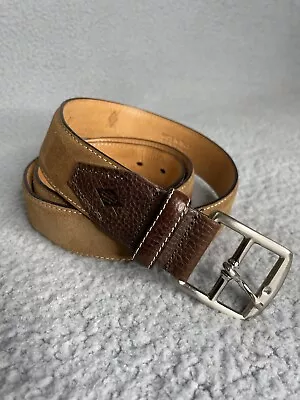 Martin Dingman Suede Leather Belt Handmade Mens 100/40 Beige Made In Italy • $52