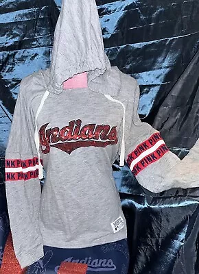 Victoria's Secret Pink Cleveland Indians Bling Sweatshirt / Hoodie Womens SMALL • $12