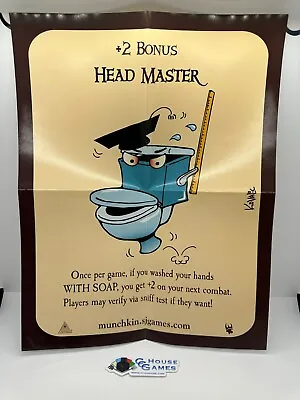 Munchkin Promotional Poster  Head Master  Bathroom Sign Store Promo *CCGHouse* • $199.99