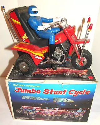 Vintage 1984 Jumbo Stunt Cycle Battery Toy W/box! Buggy Boy! Chuan Shin Taiwan! • $47.99