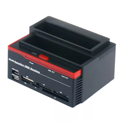 All In 1 IDE SATA Dual Hard Drive HDD Docking Station Dock USB HUB Card Reader • $33.99