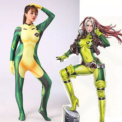 $17.08 • Buy Cosplay X-Men Rogue Anna Marie Jumpsuit Superhero Adult Kids Bodysuit Zentai