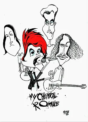 My Chemical Romance - Original Pen & Ink Caricature By Michael Hopkins • $3750