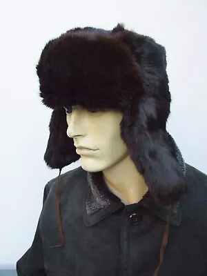 Premium Vintage Real Rabbit Fur  Ushanka Trapper Winter  Hat Size S 54 /55cm • £19.95