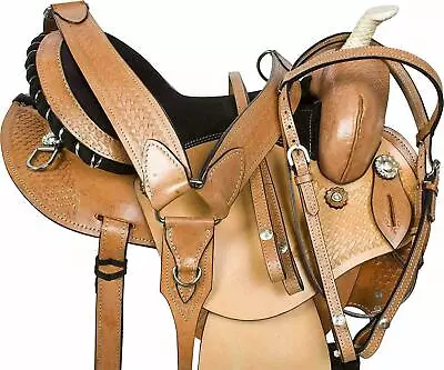 Premium Leather Barrel Racing Horse Tack Western Saddle All Sizes  For Horse. • $400.49