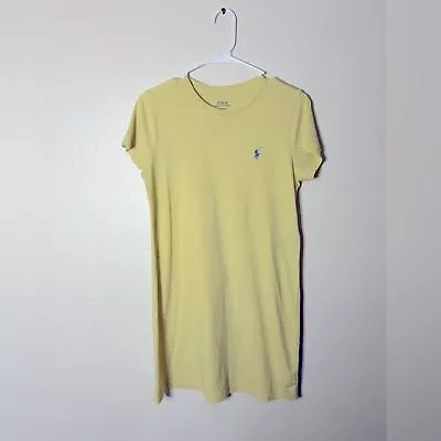Polo Ralph Lauren Women’s Medium Pale Yellow Tee Shirt Dress Lightweight Mini • $10.99