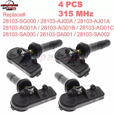 $22.91 • Buy 4PCS TPMS Tire Pressure Sensors For Subaru Impreza 2008-2016 Impreza R / Sport