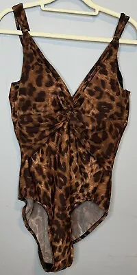 Miraclesuit 16 One Piece Animal Print Brown Black Slimming Bathing Suit • $42.04