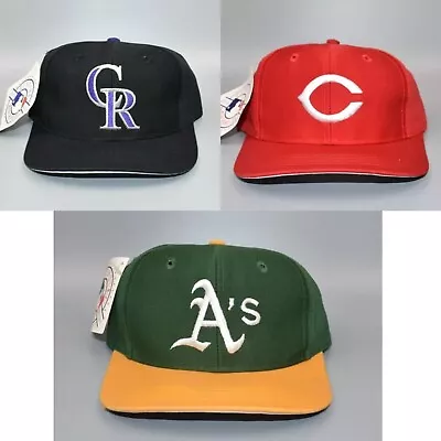 Lot Of 3 Twins Enterprise YOUTH Snapback Cap Hats - Rockies Reds Athletics • $45